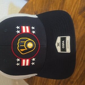 Milwaukee Brewers Fan Favorite SNAP BACK Baseball Hat MLB Unisex Black One size